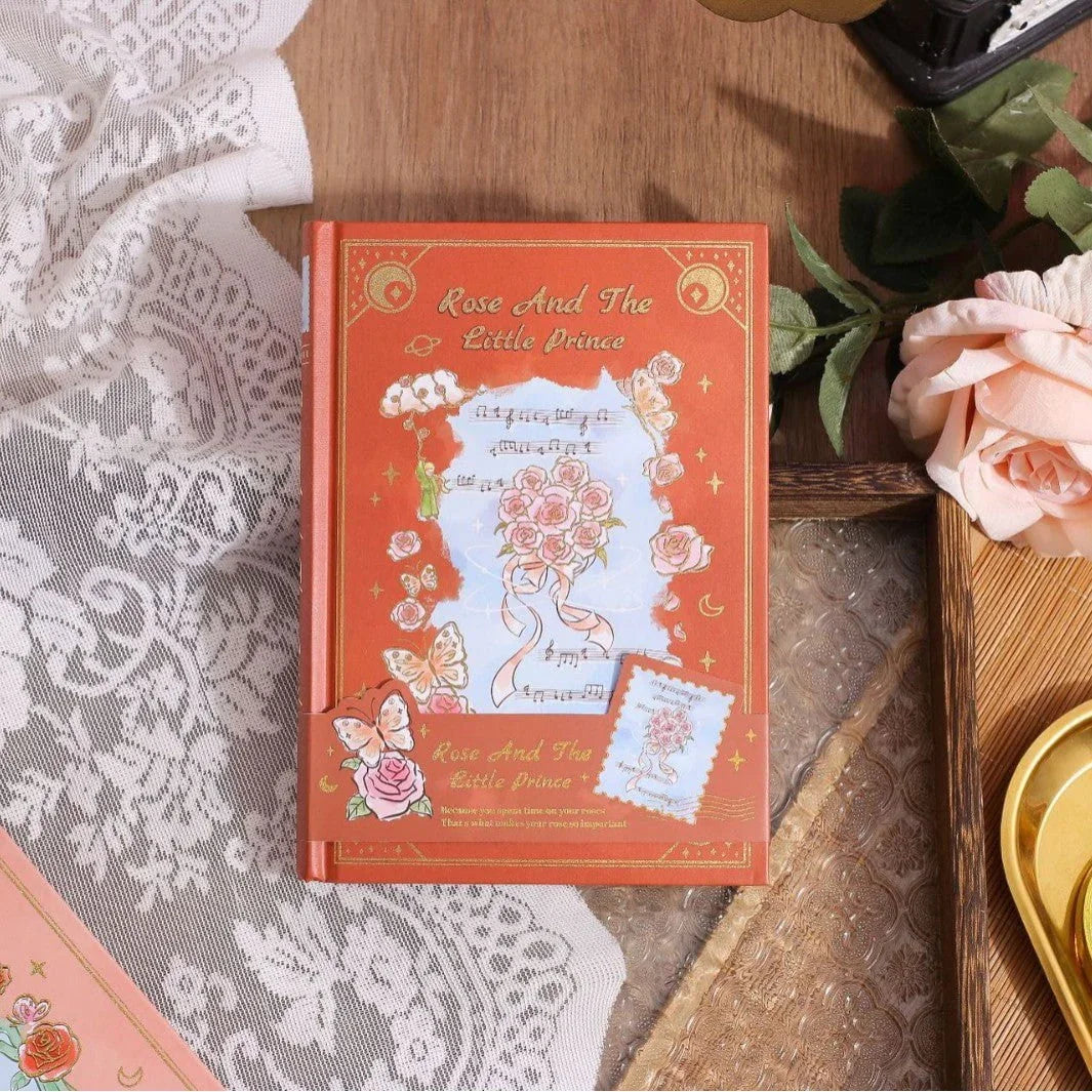 Premium Floral edition- Rose and the little prince Printed Fancy Hardbound Diary l Pack of 1
