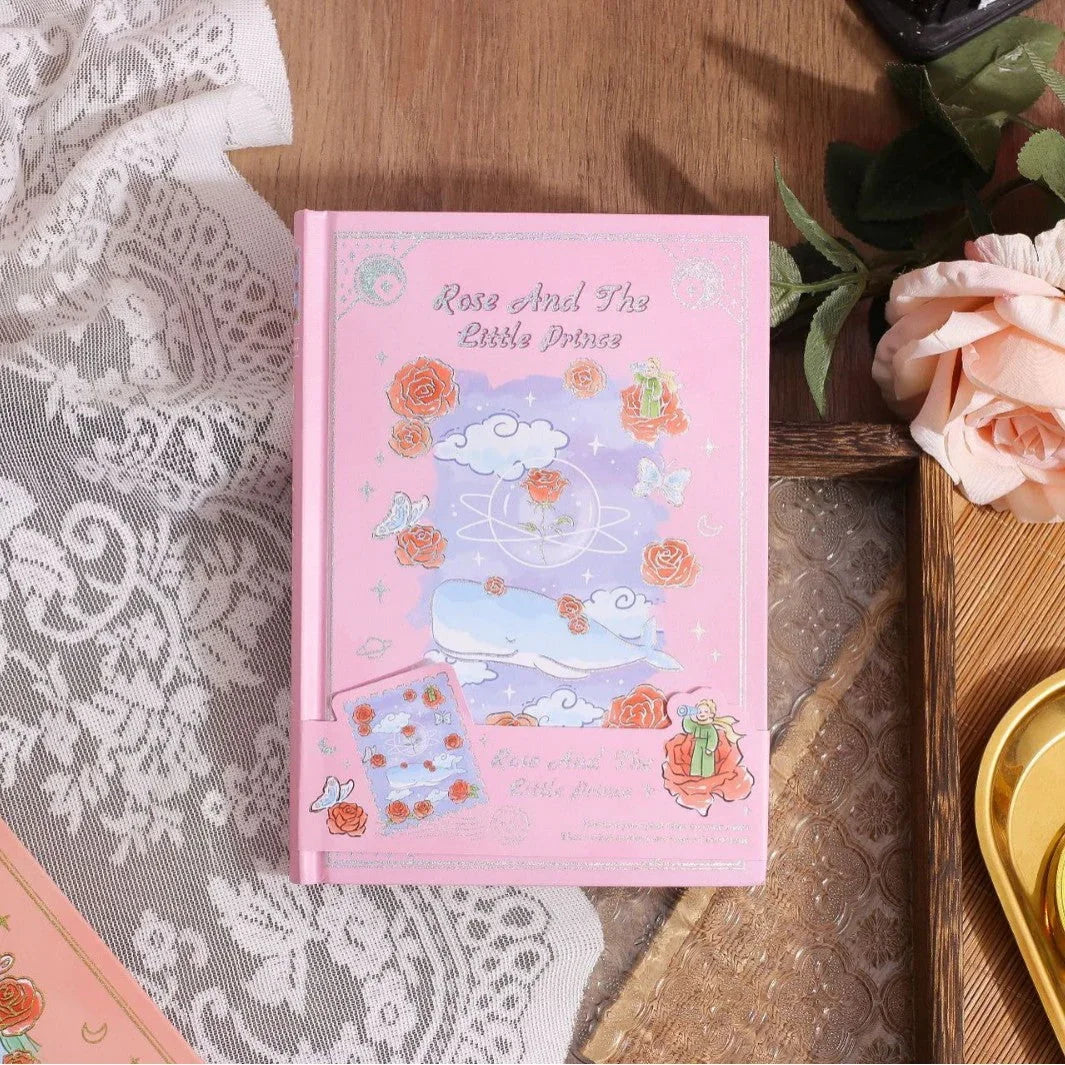 Premium Floral edition- Rose and the little prince Printed Fancy Hardbound Diary l Pack of 1