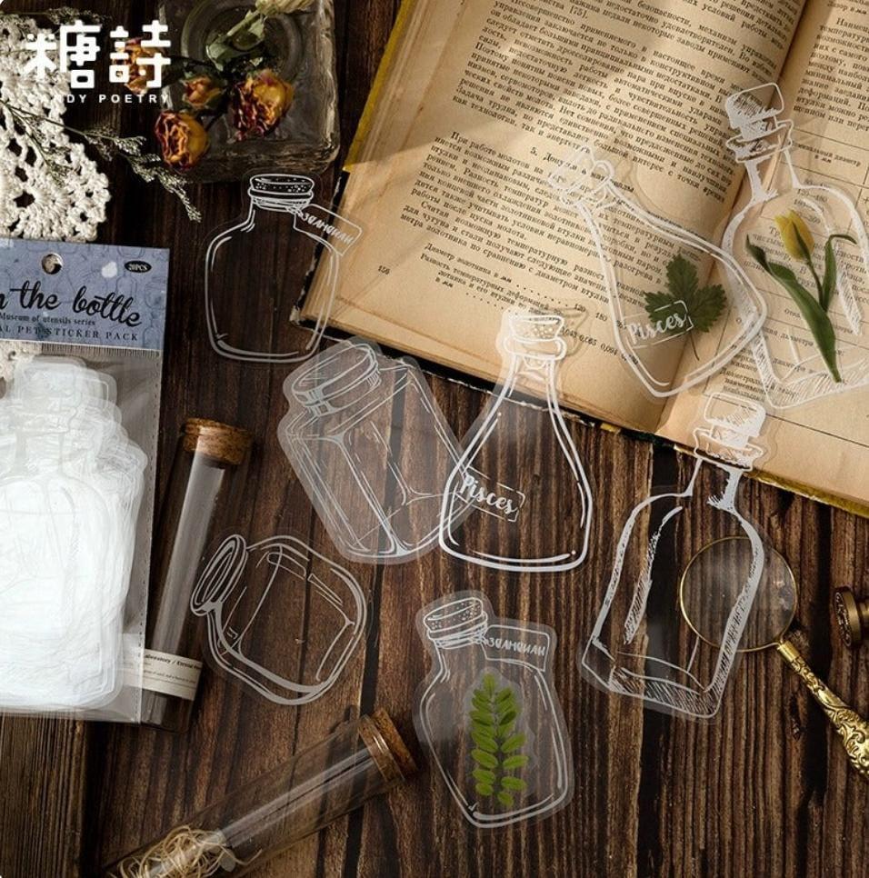 (  ) Mini Transparent Bottle jar for resin and journaling  l Pack of 1 Contains 30 pieces
