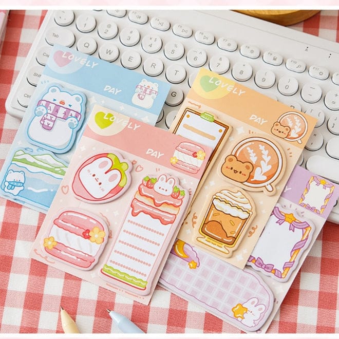 (    ) Cute kawaii sticky notes l Pack of 1 contains 3 designs x20