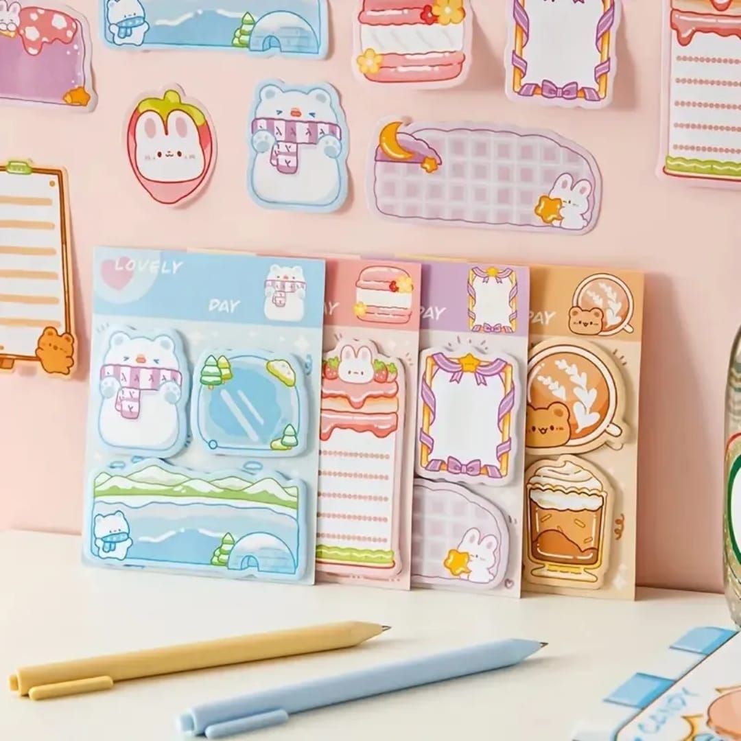 (    ) Cute kawaii sticky notes l Pack of 1 contains 3 designs x20