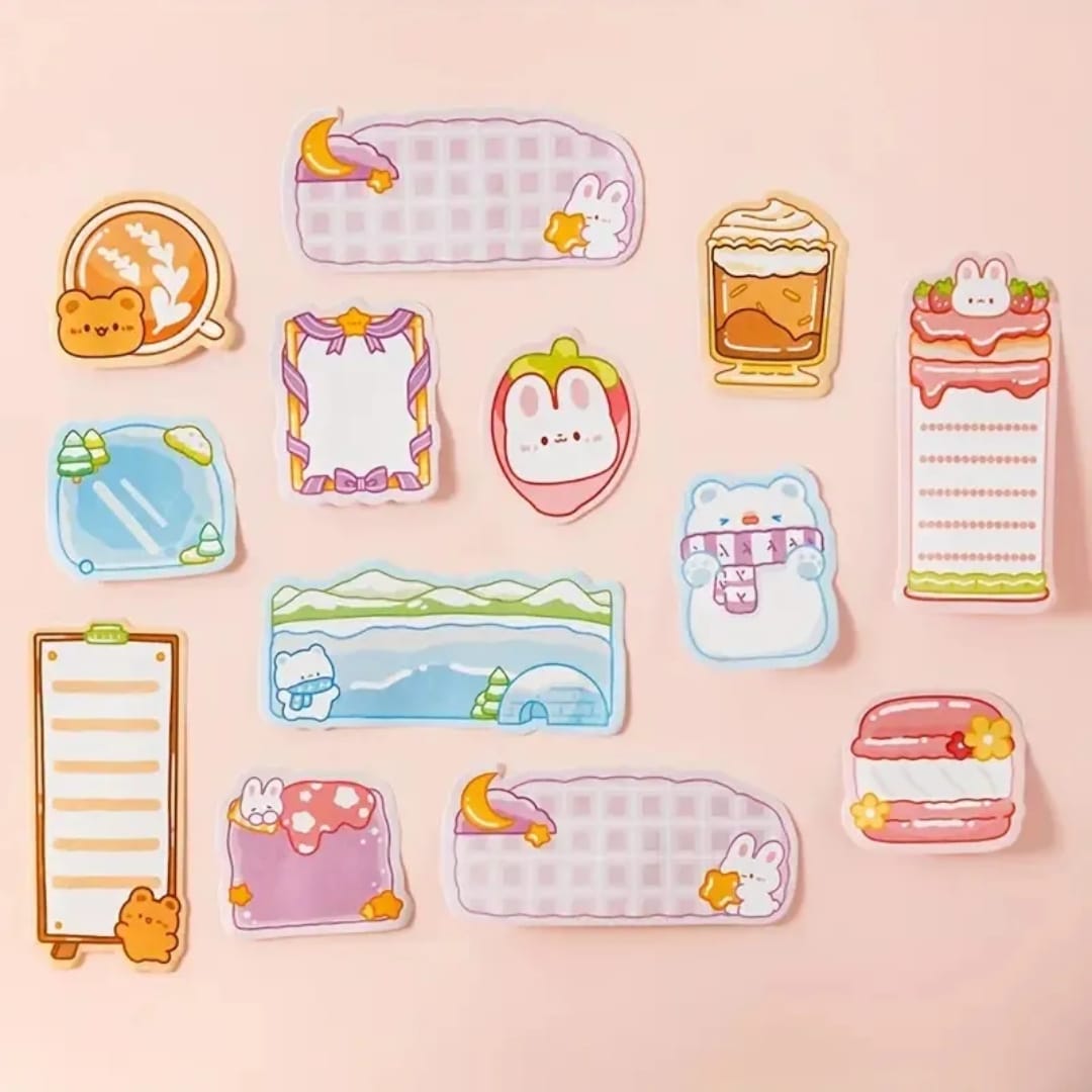 (    ) Cute kawaii sticky notes l Pack of 1 contains 3 designs x20