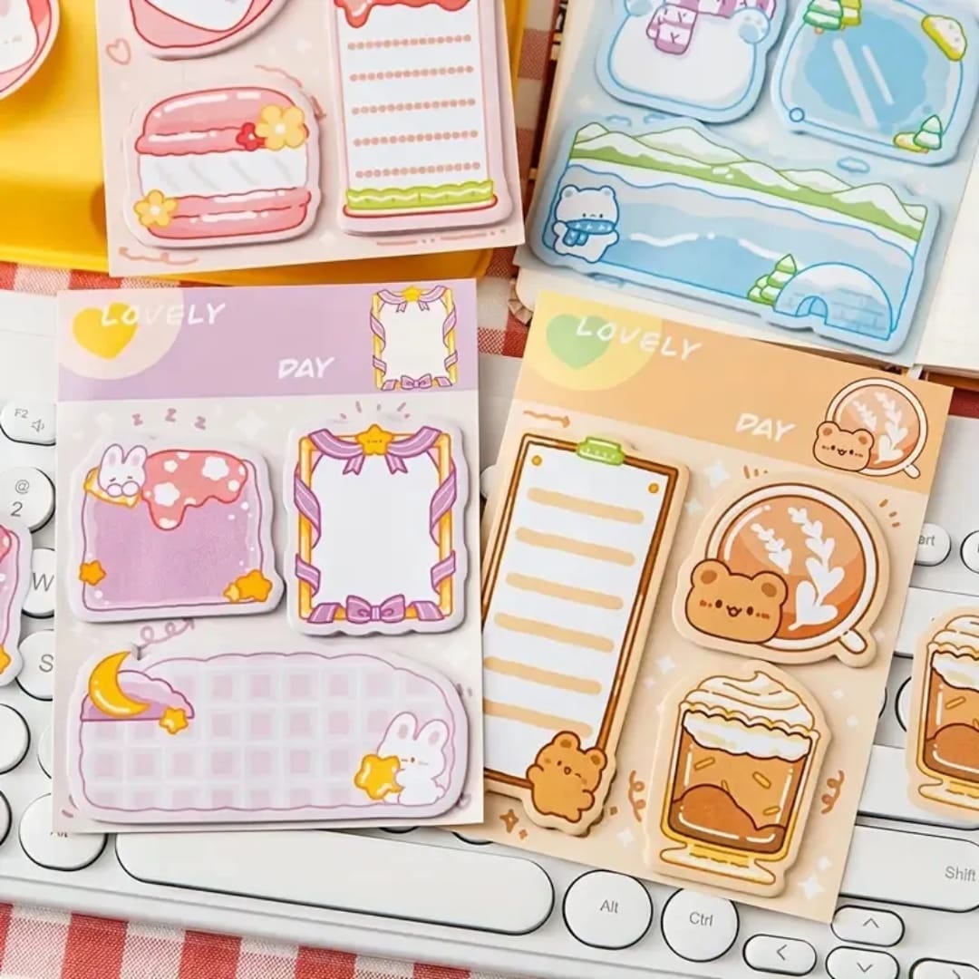 (    ) Cute kawaii sticky notes l Pack of 1 contains 3 designs x20