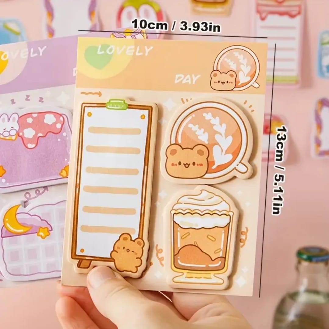 (    ) Cute kawaii sticky notes l Pack of 1 contains 3 designs x20