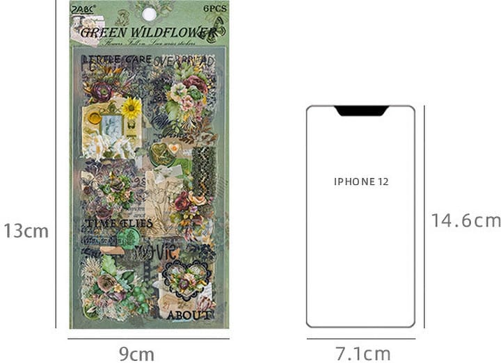 () Premium floral Vintage stickers l Journaling and scrapbooking l Pack of 1 Contains 6 sheets