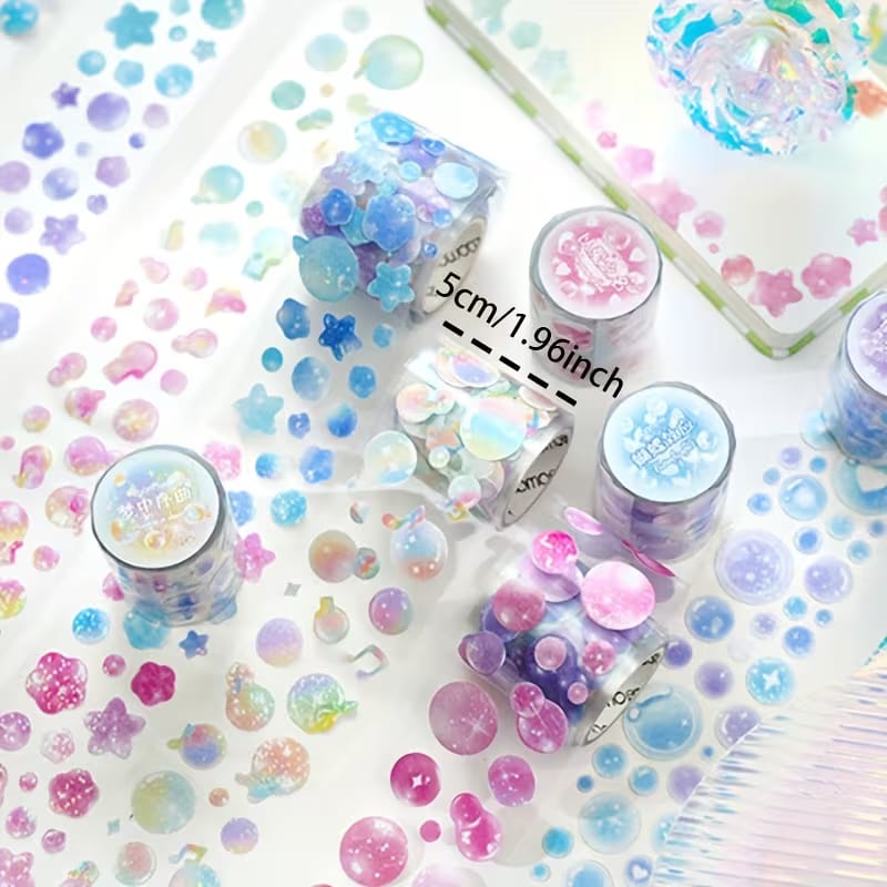 (  ) Premium Colorful Bubble washi tape | Pack Of 1 contains 1 washi  tape roll