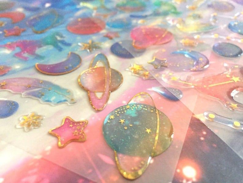 Pastel 3d sticker - pack of 1 sheet assorted design