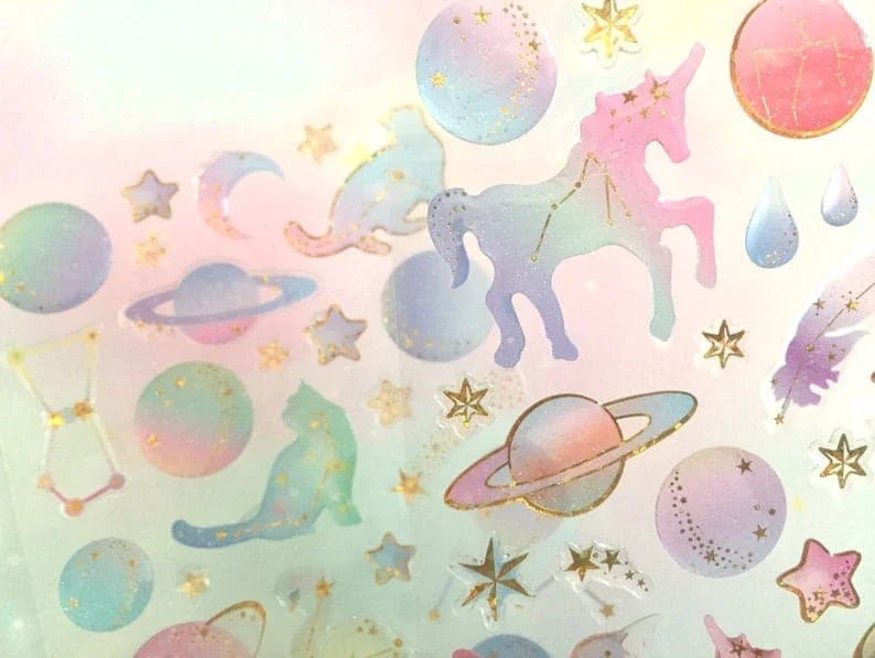 Pastel 3d sticker - pack of 1 sheet assorted design
