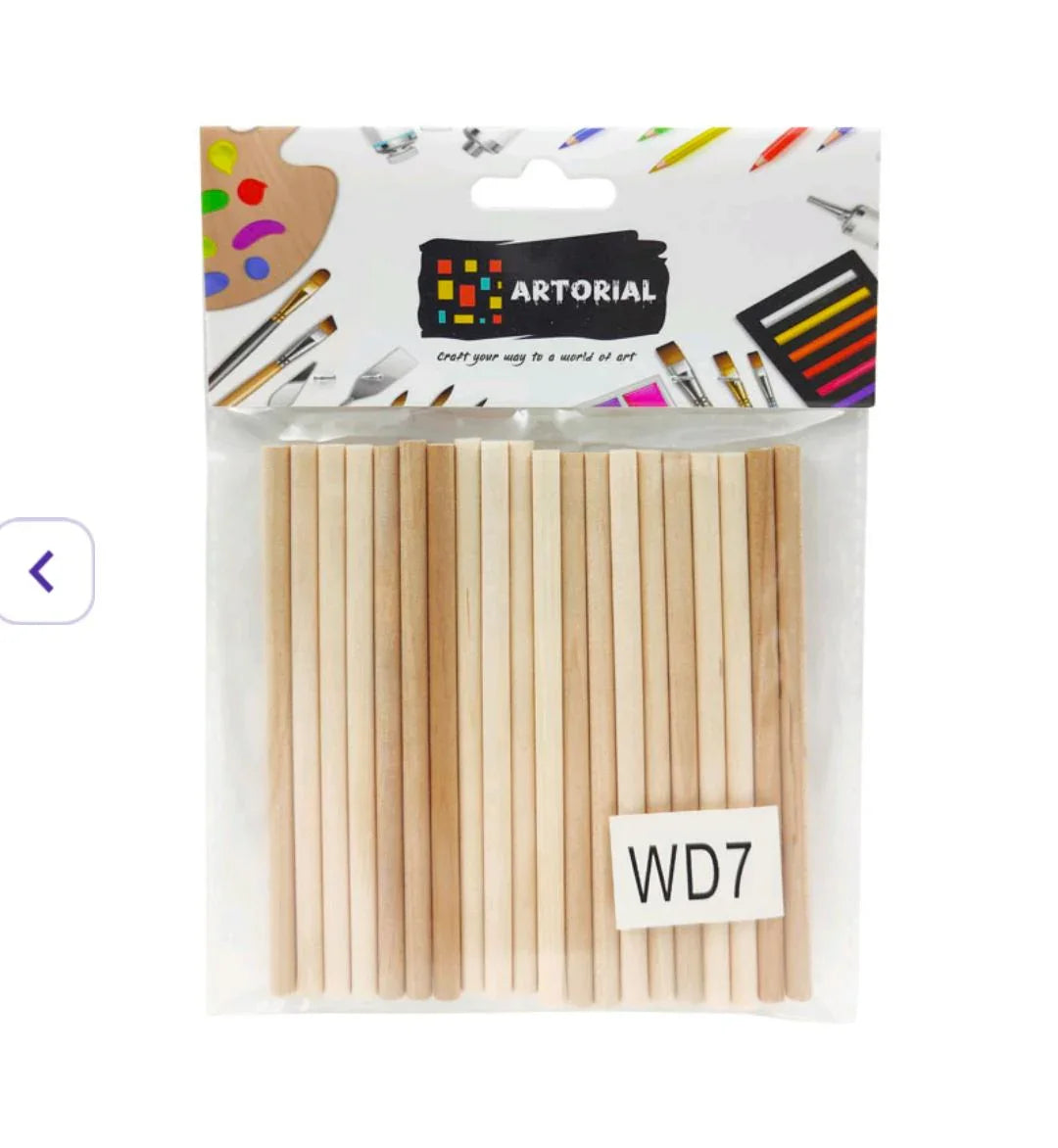 Wood Stick Plain 0.5 X 10 Cm 20Pcs (Wd7)