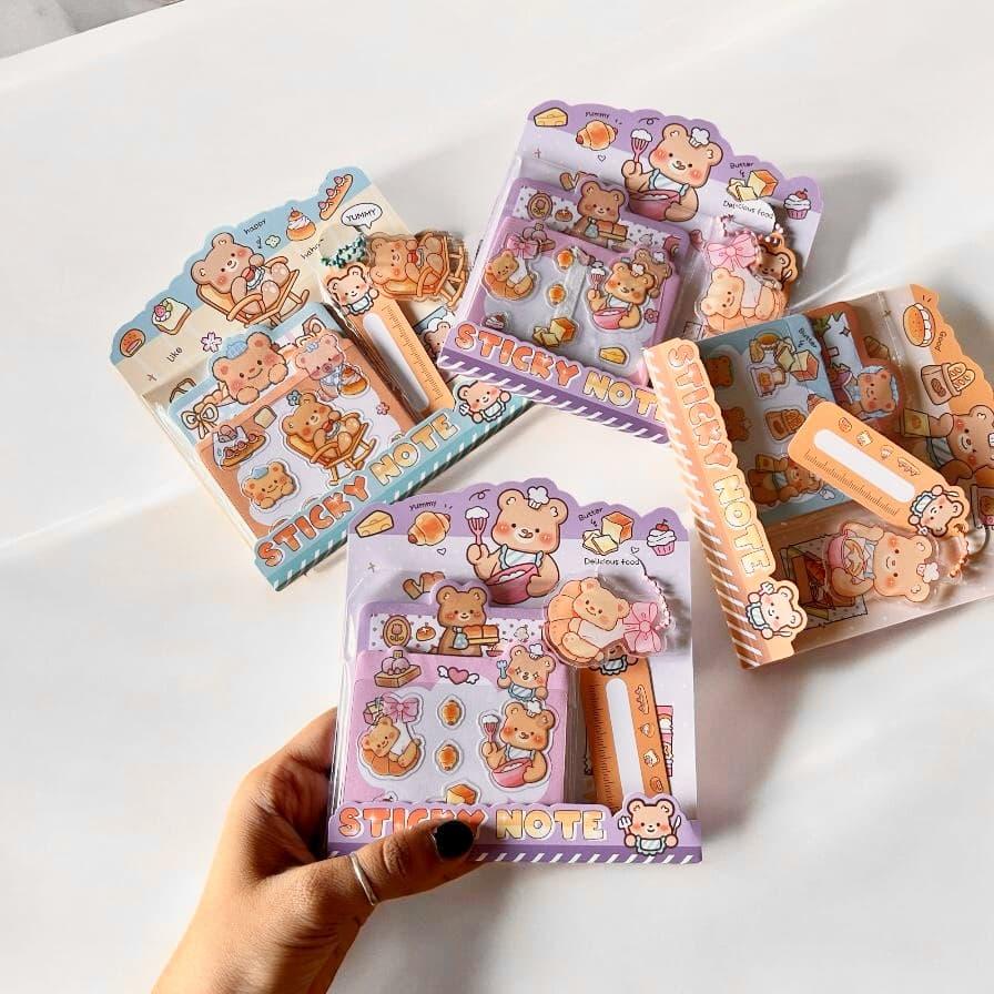 Cute bear Sticky notes with pendant l Pack of 1