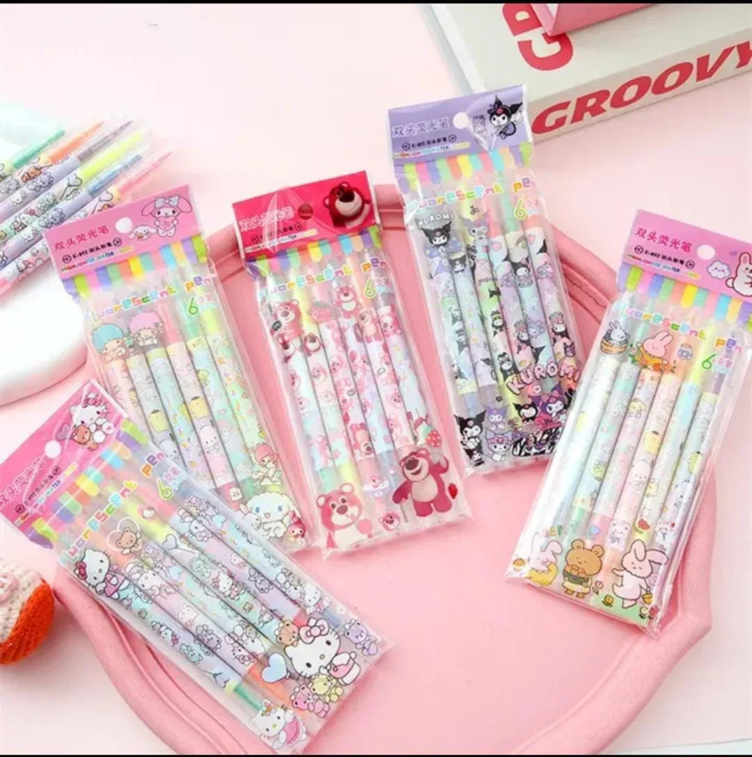 Highlighter Pen 6Pcs Space Qbt2778-1