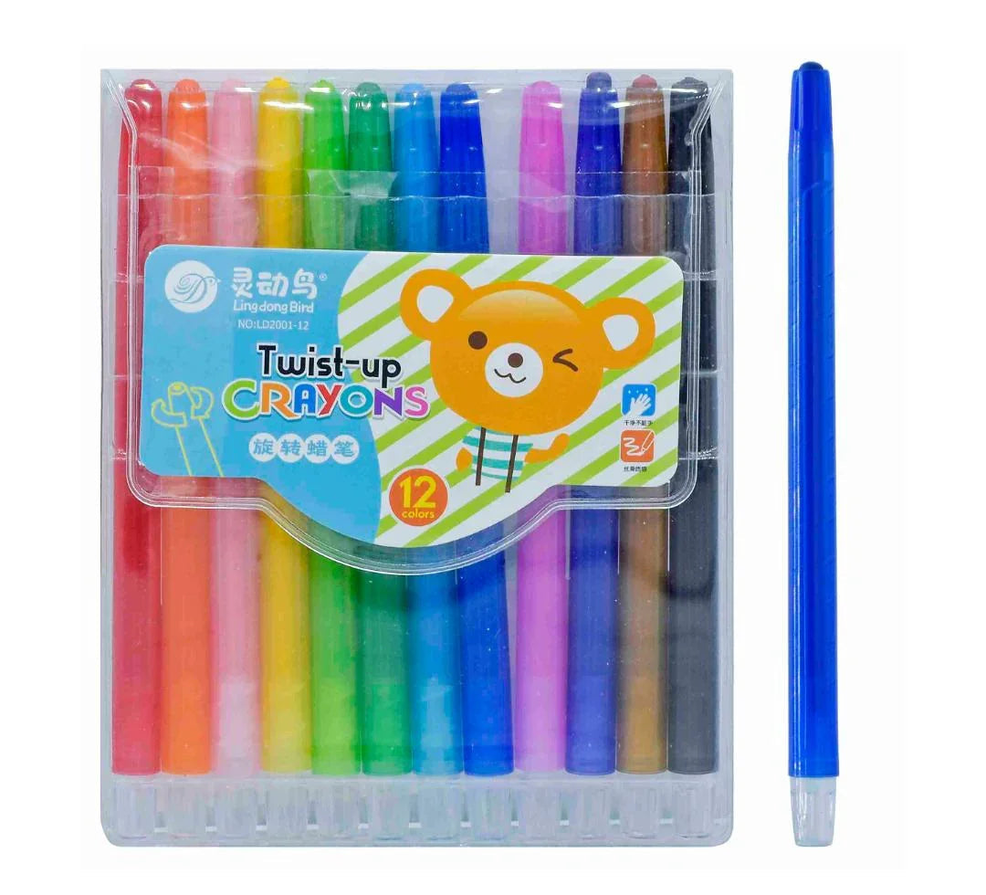 Plastic Crayons Twist UP 12 Colour LD2001-12
