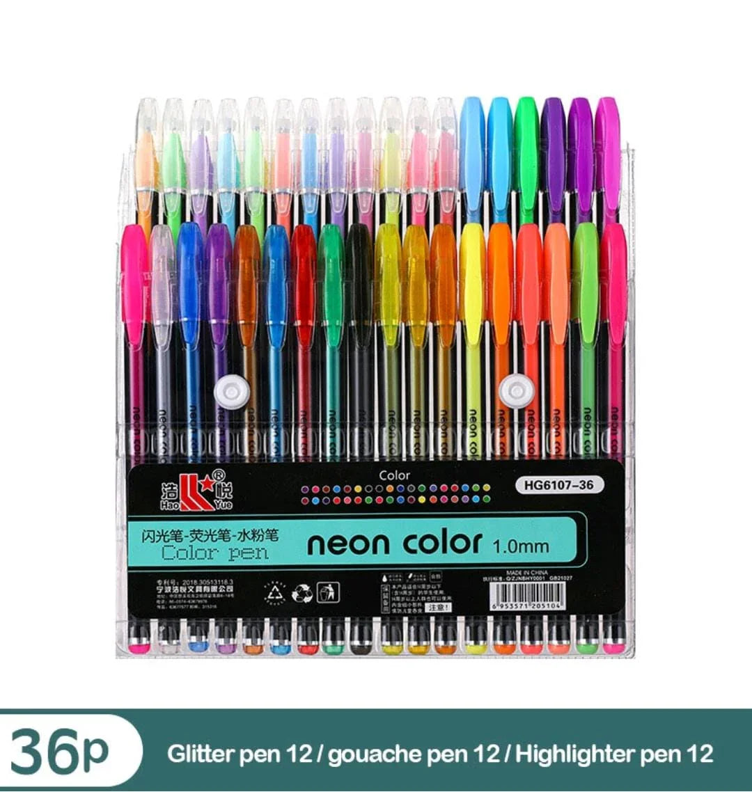 Hg6107-36Pc Neon Colour Pen (610736)