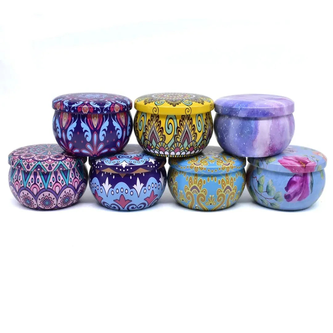 Metal Tin Box Round Small 7X5Cm Raw4211