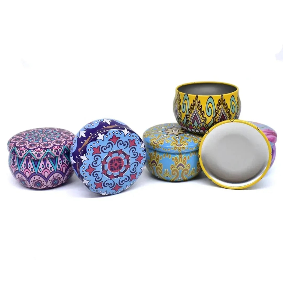 Metal Tin Box Round Small 7X5Cm Raw4211