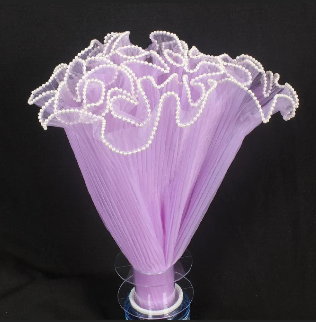 Mg2513A Purple Wrapping Paper Net Wrinkled With Pearl