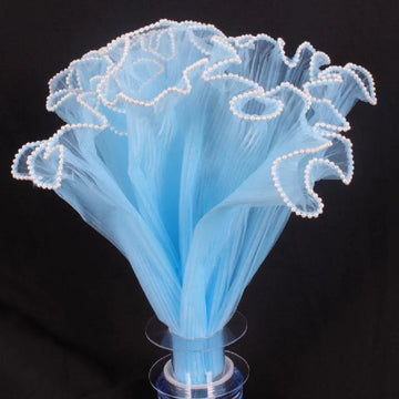 Mg2513K L Blue Wrapping Paper Net Wrinkled With Pearl