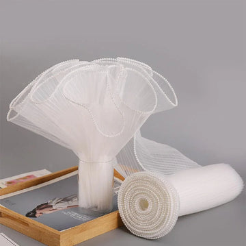 Mg2513J White Wrapping Paper Net Wrinkled With Pearl