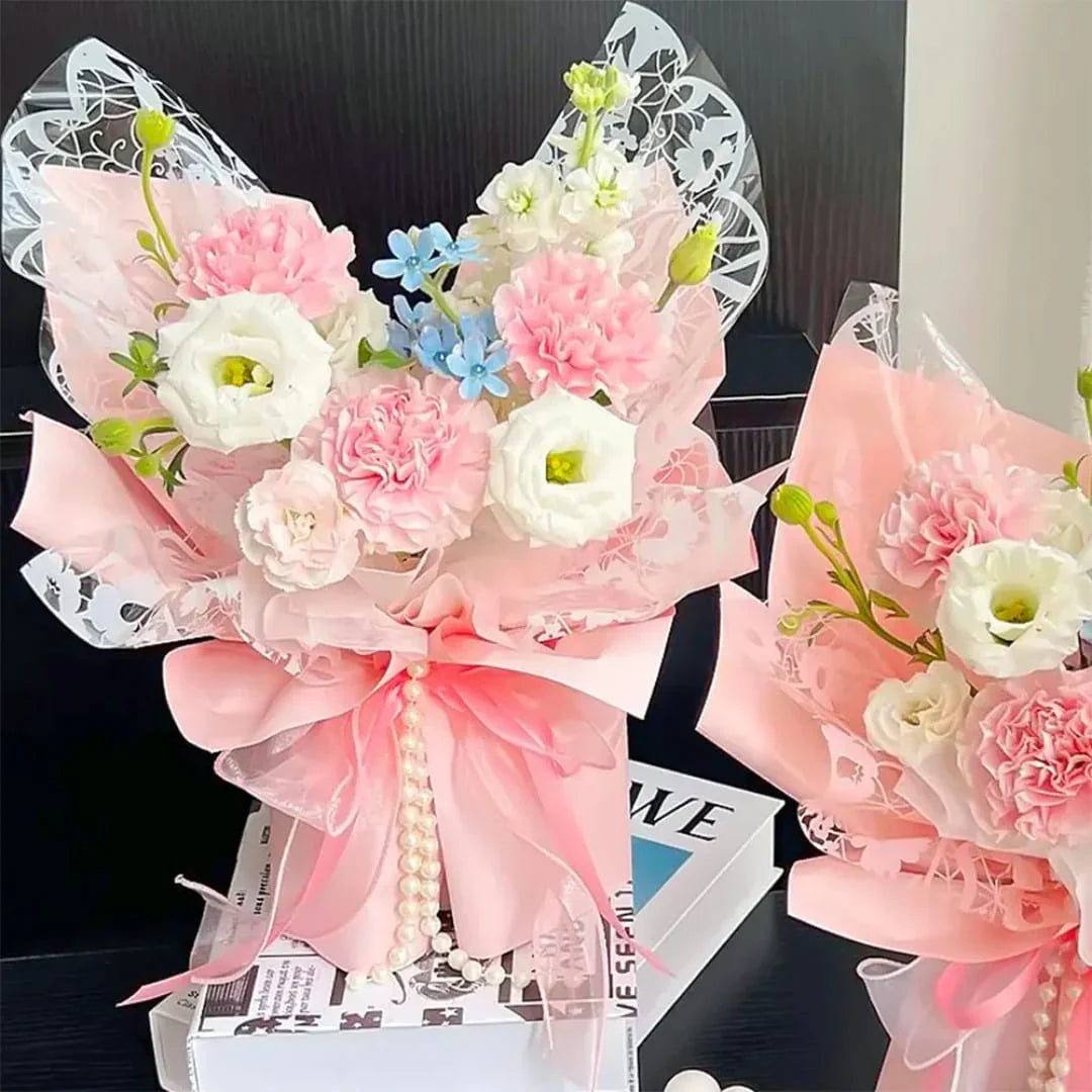 Mg2566B Silver Butterfly Wing Flower Wrap 56X25Cm 20Pair