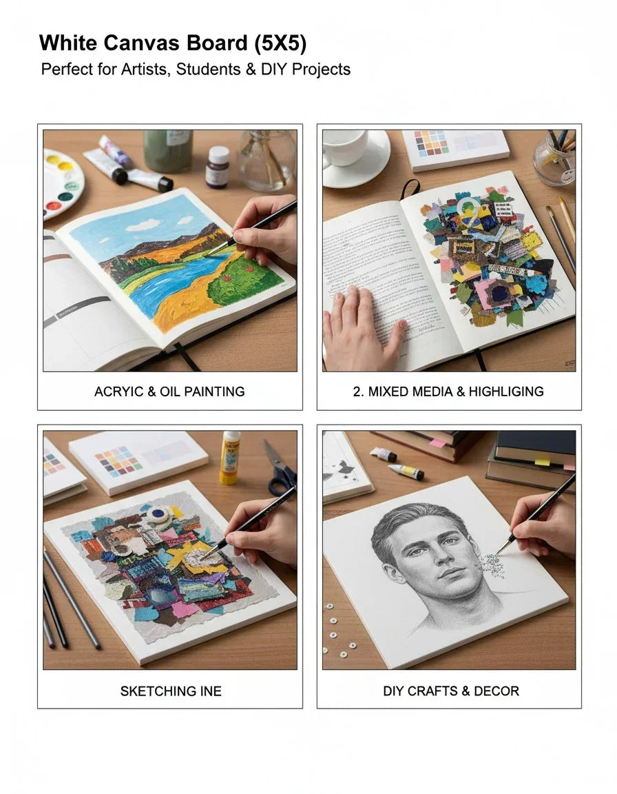 jags-mumbai canvas Boards Canvas Board Artist Quality White 4X6 CBAQ46