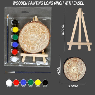 Wooden Painting Logs 4Inh With Easel Raw-3054