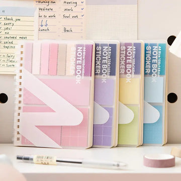 Cute Dreamy 2 in 1 A6 planner l Pack of 1 contains 11 designsx20 each (sticky notes) + 60 ruled pages diary