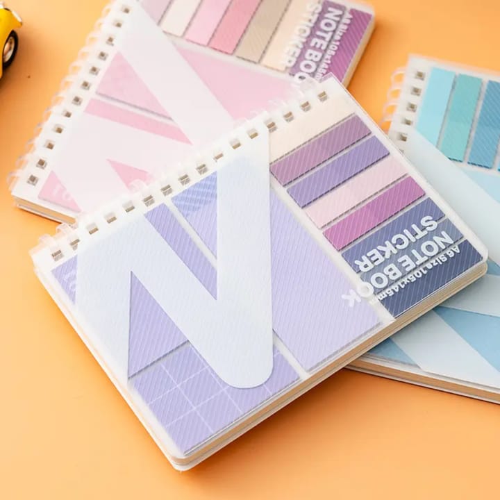 Cute Dreamy 2 in 1 A6 planner l Pack of 1 contains 11 designsx20 each (sticky notes) + 60 ruled pages diary