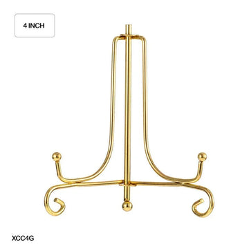 Xcc4G Easel & Frame Holder for frames Display Stand Iron Gold 4 Inch