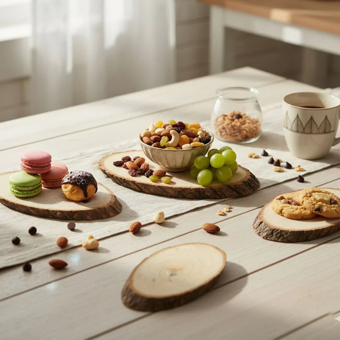 Ovel Wood Plate Medium 6pcs Pkd WPHL-023