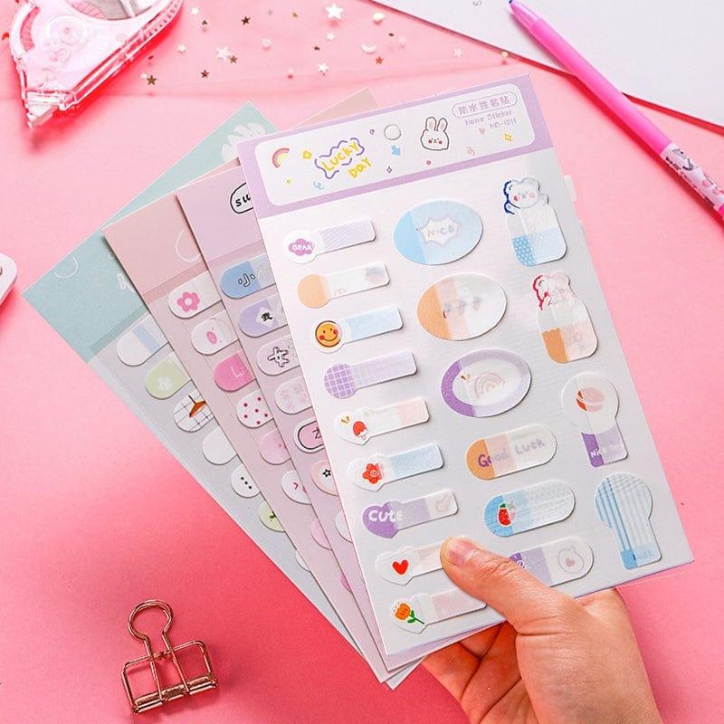 Craftdev 20 Pcs Creative Cartoon Waterproof Name Stickers Writable- Buy 1 Get 1 Free