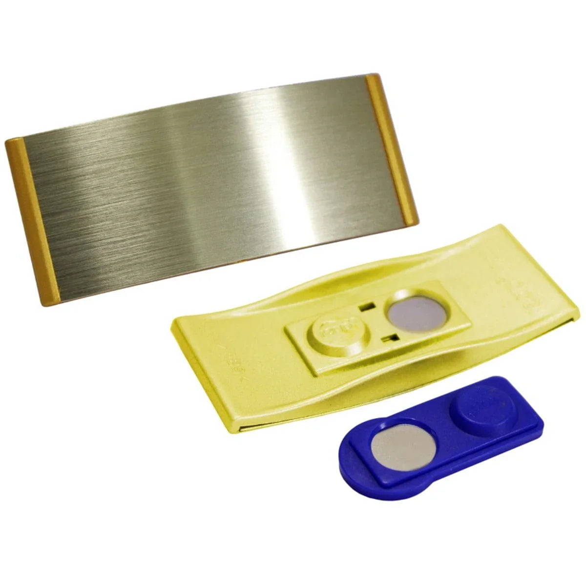 jags-mumbai 1 Batch Magnetic Batch Golden 75mmX32mm Metal Plate 7001AG