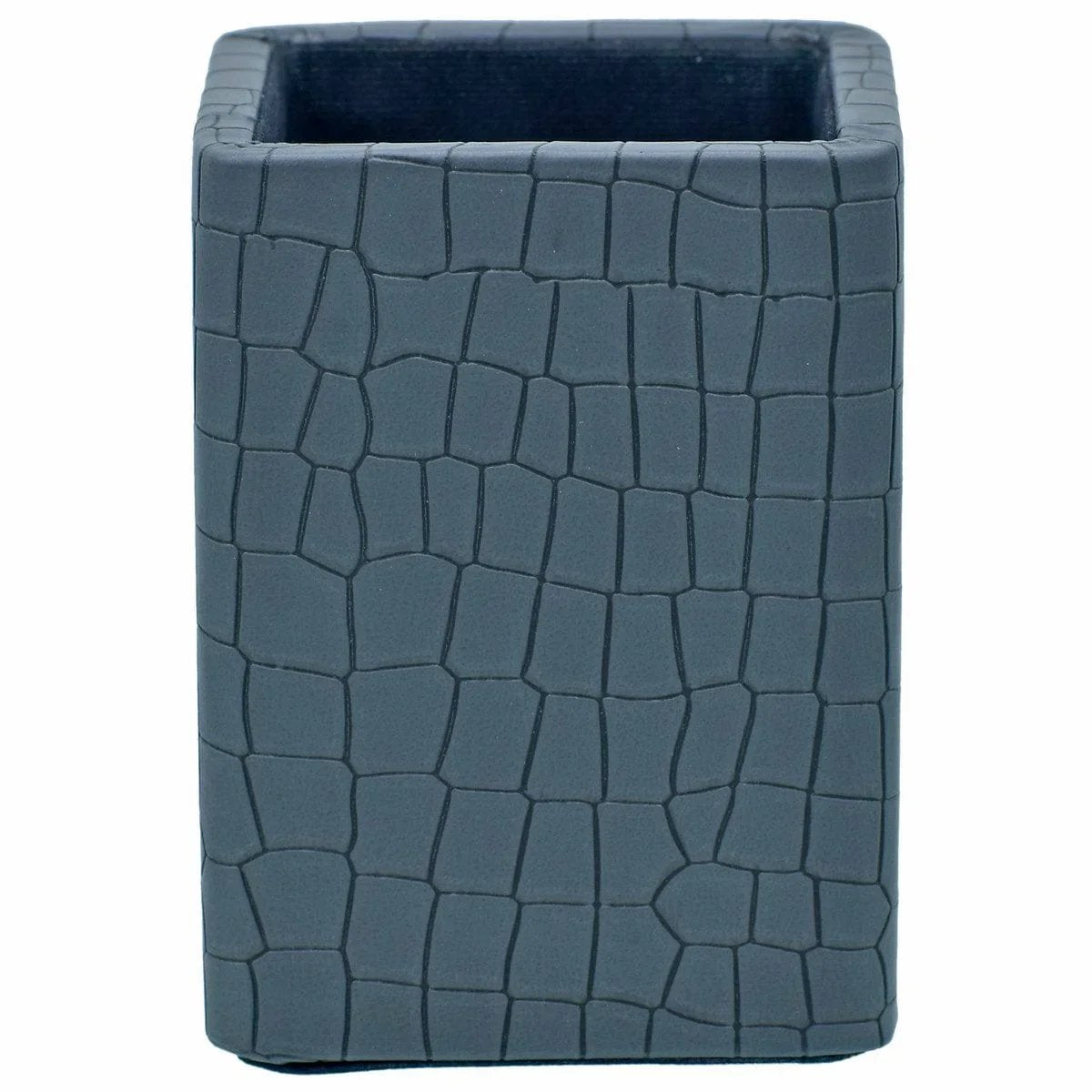 jags-mumbai 1 Leather Pen Stand Leather Pen Stand Square Crocodile Greay Tumbler LPSS04