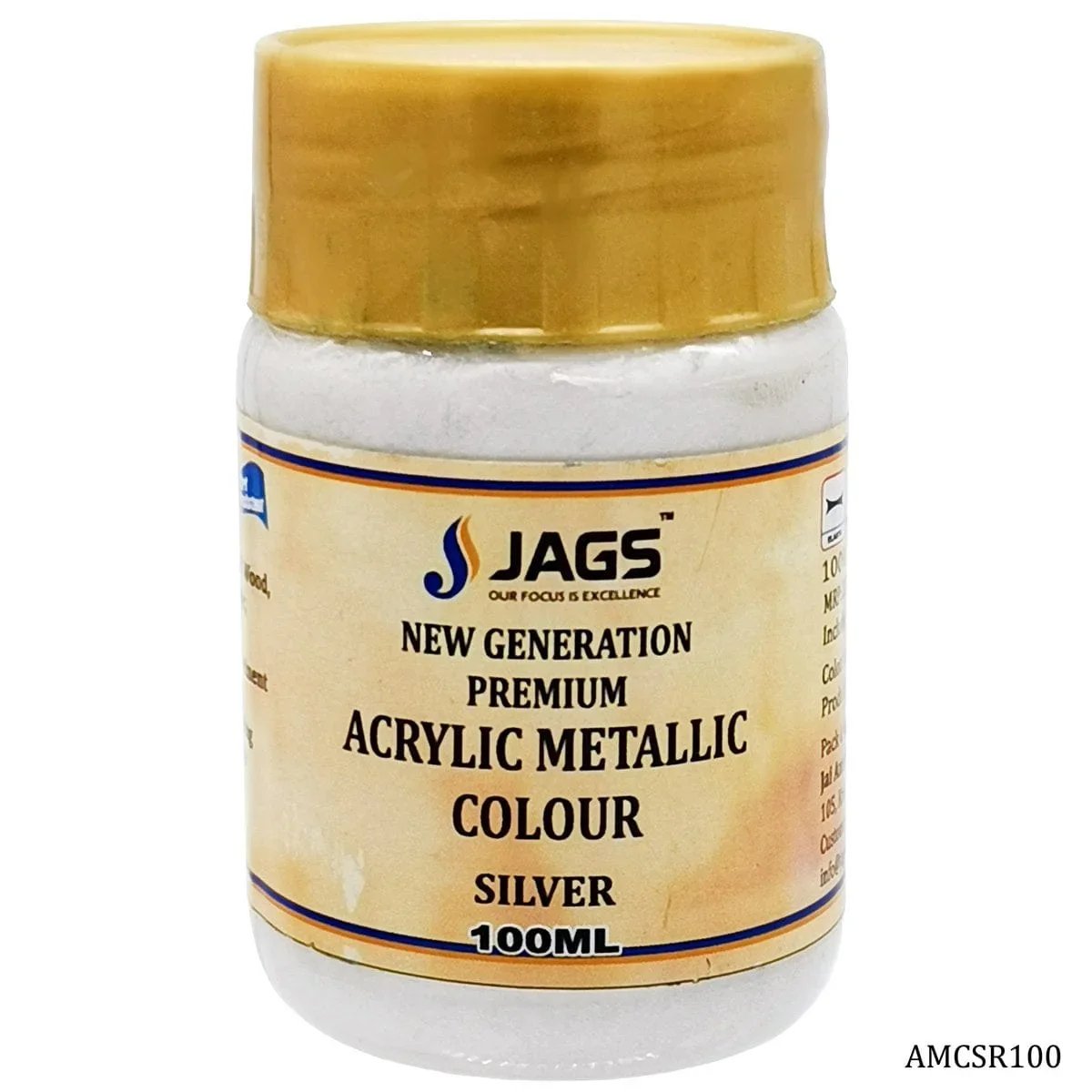 jags-mumbai Acrylic & Glass Colours Acrylic Metallic Col Silver 103 AMCSR100