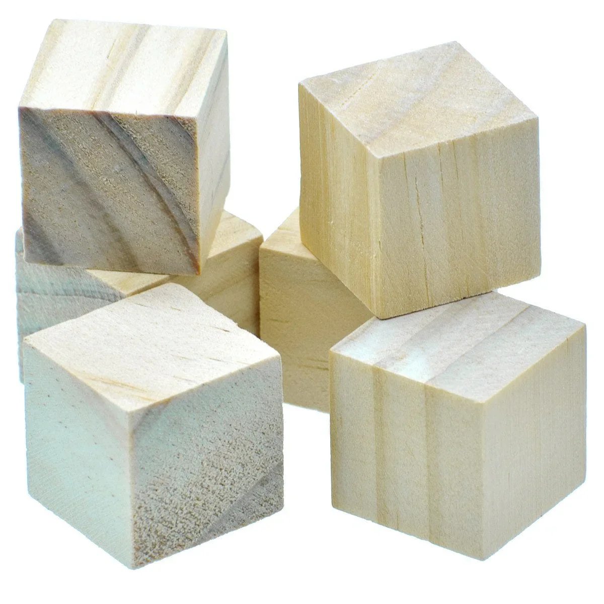 jags-mumbai Acrylic & Wooden Cutout Wooden Block Square 2.5CM 6Pcs WB2.5CM