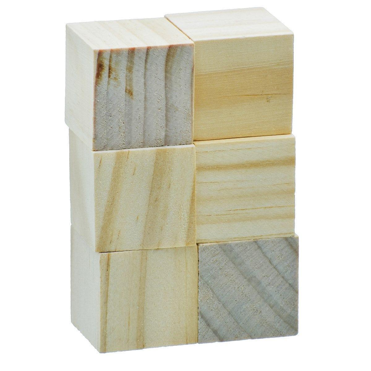 jags-mumbai Acrylic & Wooden Cutout Wooden Block Square 2.5CM 6Pcs WB2.5CM