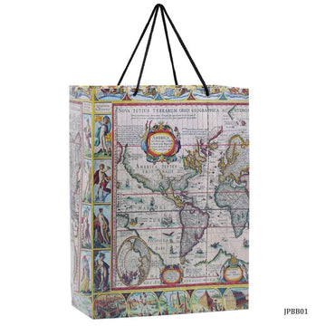 jags-mumbai Bag Jags Paper Bag Big Antique World Old Map B4 JPBB01