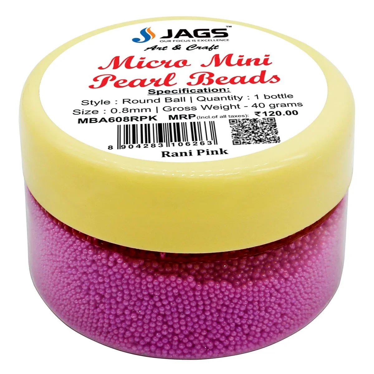 jags-mumbai Beads Rani pink Micro Mini Pearl Beads 45gm