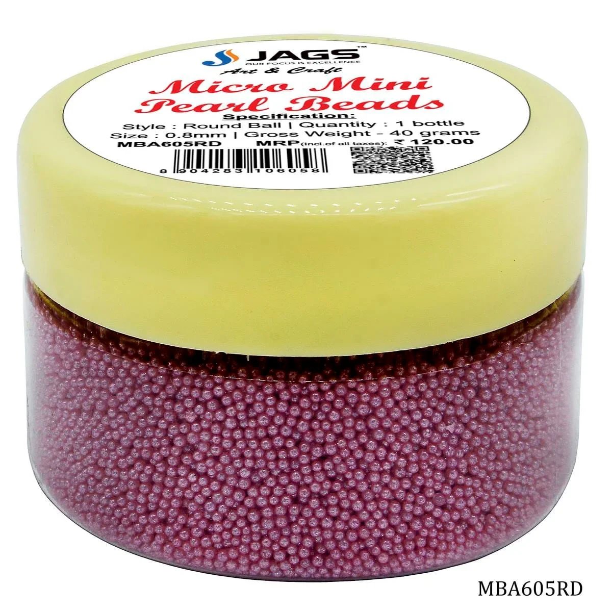 jags-mumbai Beads Red Micro Mini Pearl Beads 45gm