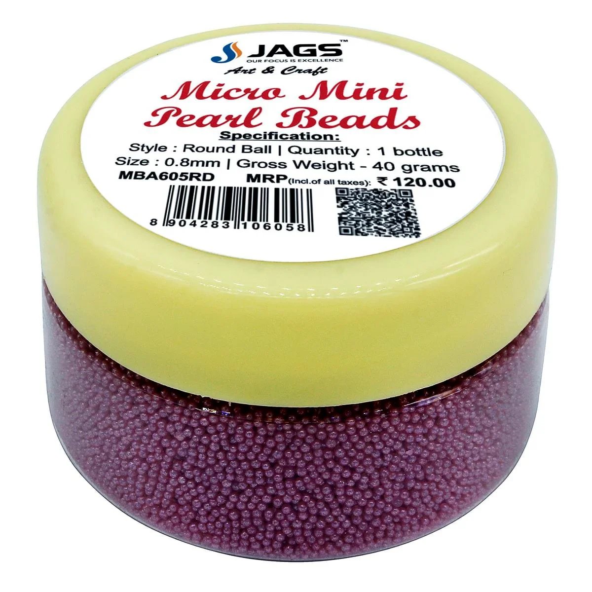 jags-mumbai Beads Red Micro Mini Pearl Beads 45gm
