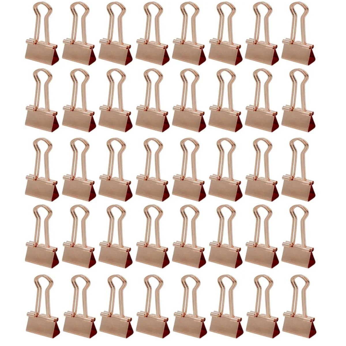 jags-mumbai Binder Clips & Pins Chic Rose Gold Binder Clips - 19mm (40pcs Box)