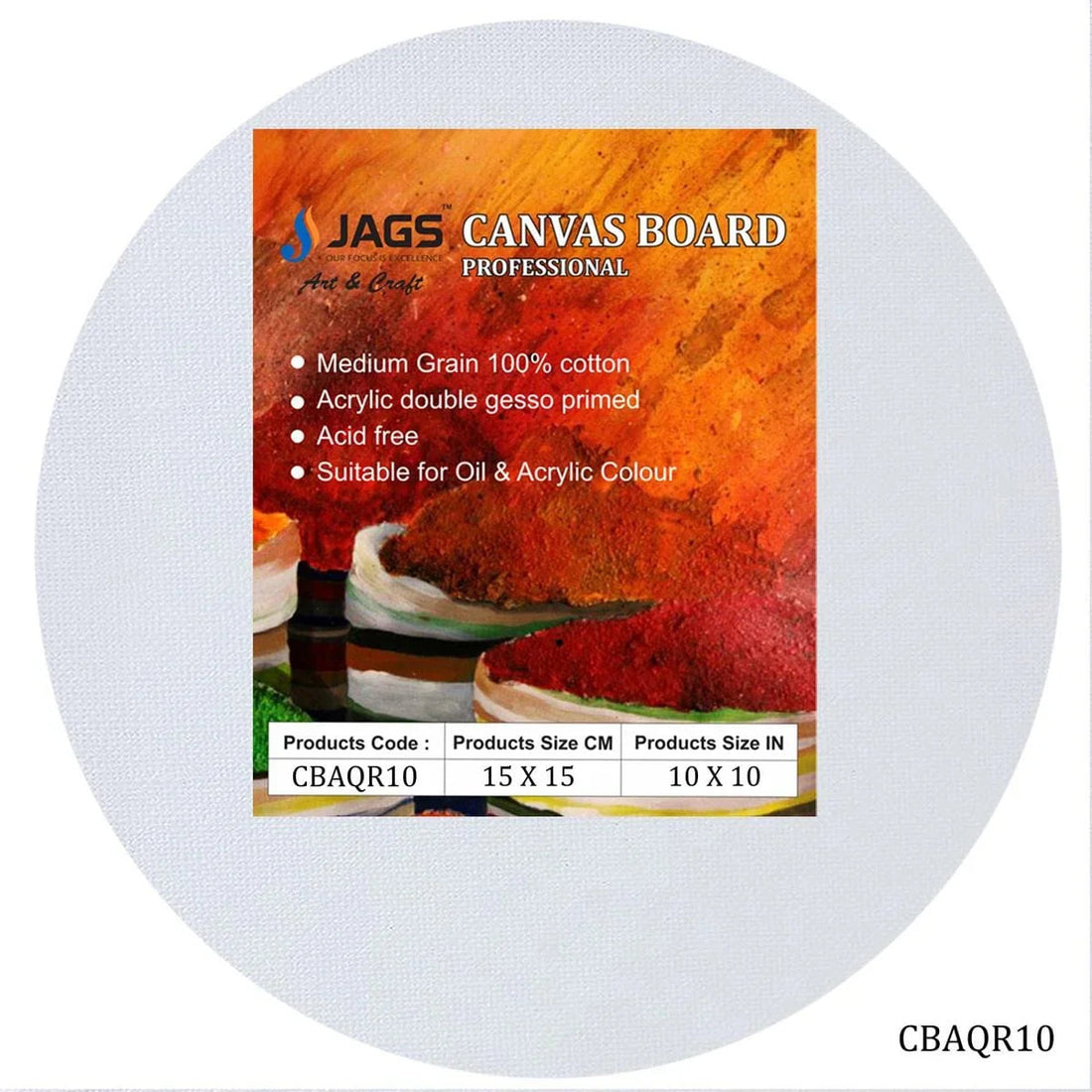 jags-mumbai canvas Boards White Canvas Board Round Artist Quality White 10'