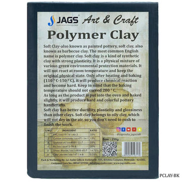 jags-mumbai Clay Polymer Clay 250gm Black  PCLAY-BK