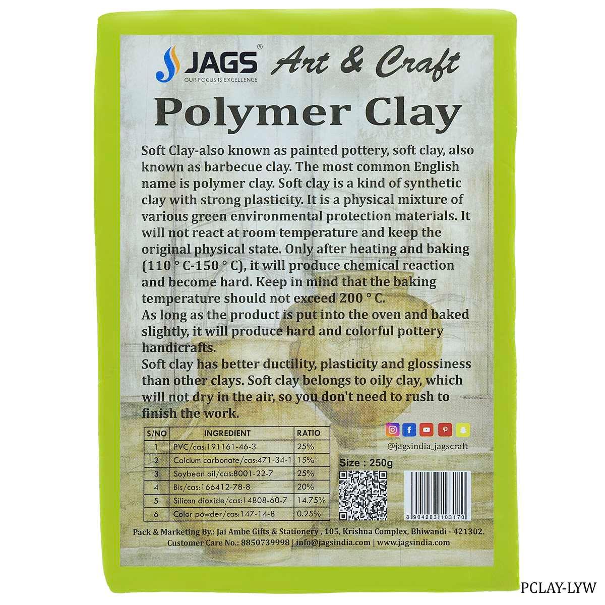 jags-mumbai Clay Polymer Clay 250gm Lemon Yellow PCLAY-LYW