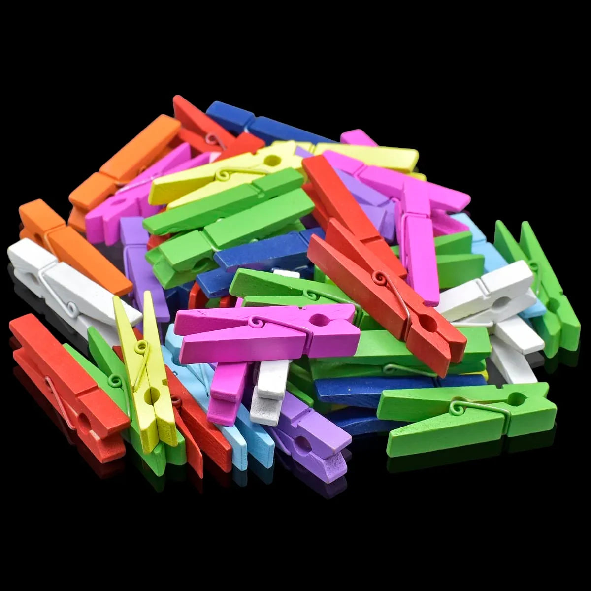 jags-mumbai Clip Grand Impressions: Wooden Clip Set - 50 Pcs Big Colorful Clips (60mm)