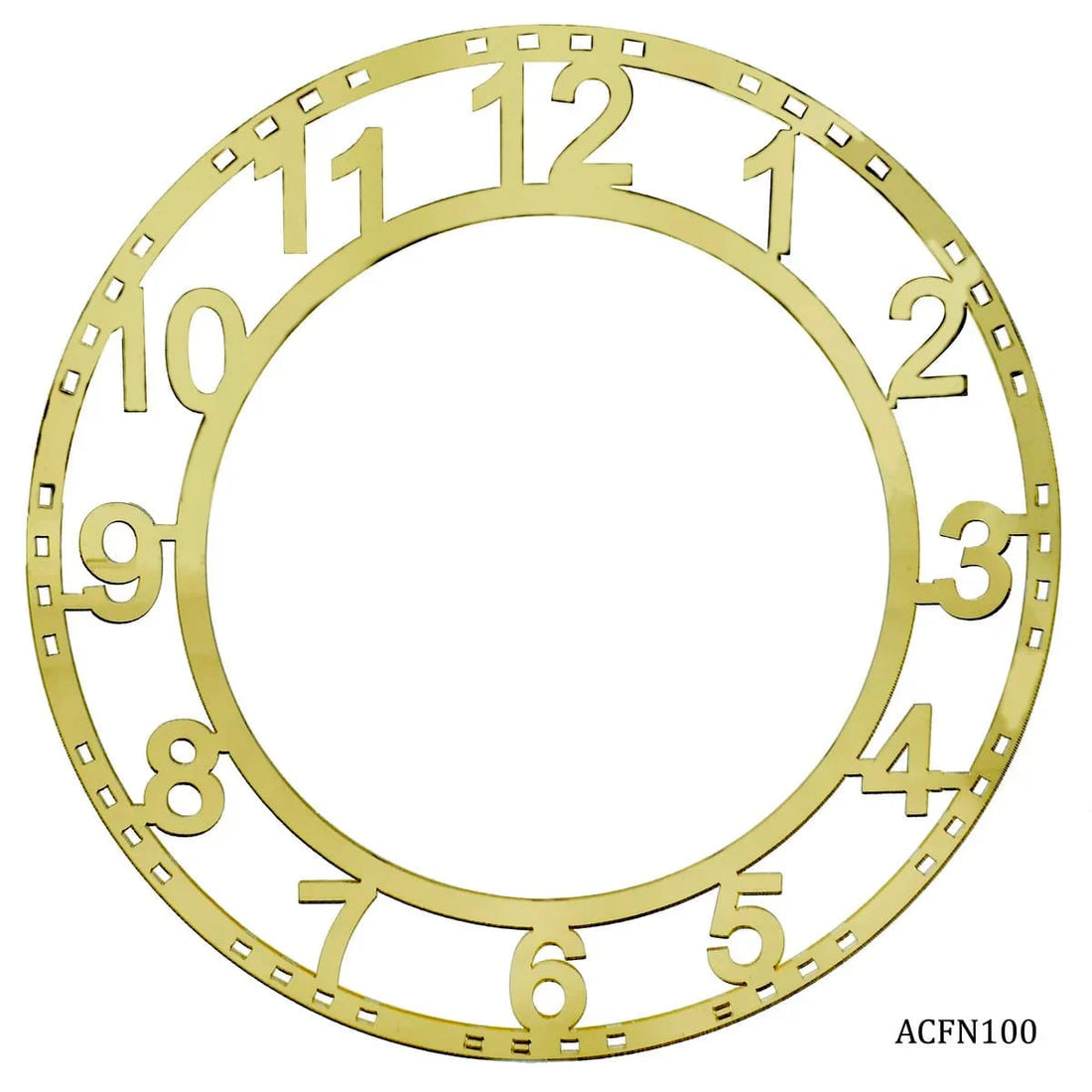 jags-mumbai Clock Making Material Acrylic Clock Frame Numerical Gold 10Inch
