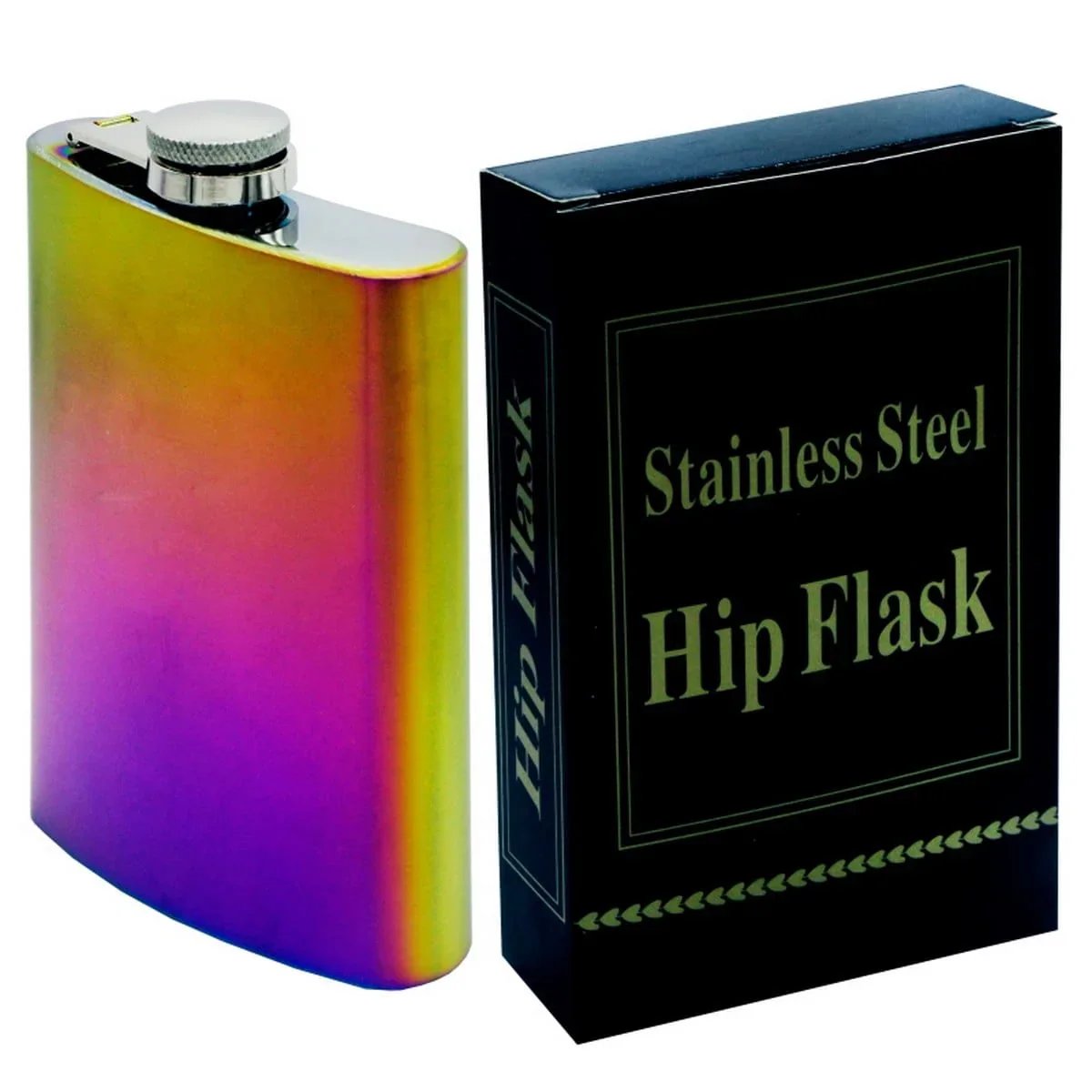 jags-mumbai Corporate Gift set "Elegant Wine Bottle Stainless Steel Hip Flask - Colorful 8oz Capacity"