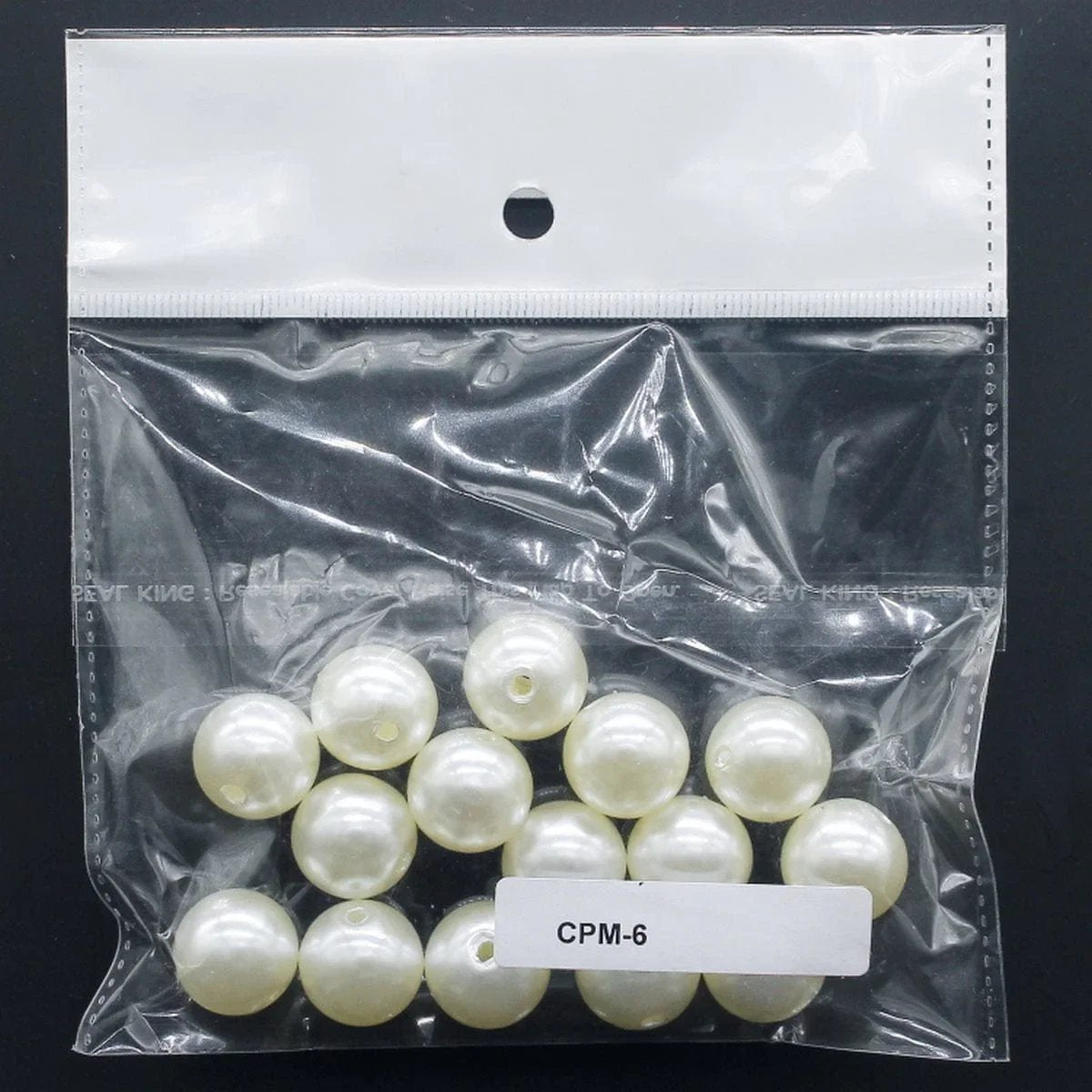 jags-mumbai Craft Accessories Jags Craft Beads Pearl Colour 16mm 25gm CPM-6