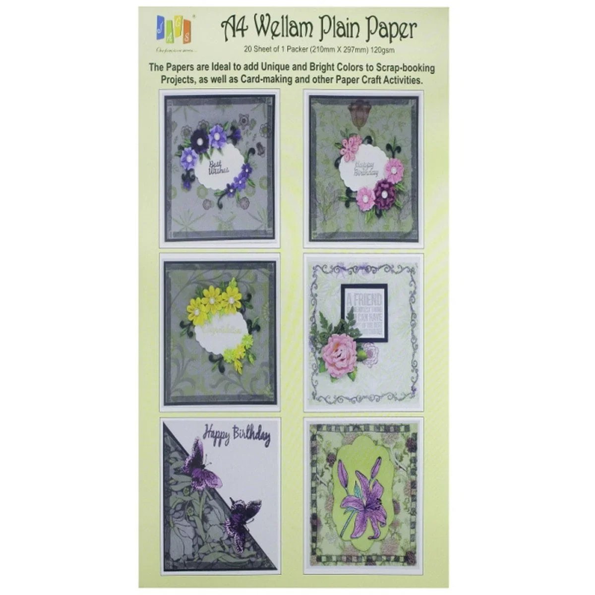 jags-mumbai Decorative Photo Frames Wellam Paper Plain A4 Grey 120gsm