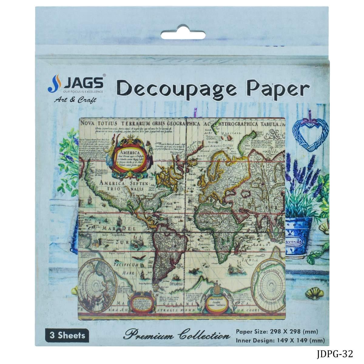 jags-mumbai Decoupage Jags Decoupage Paper Vintage World Map JDPG-32