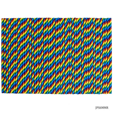 jags-mumbai Emboss material Jags Decorative Pipe 50Pcs Paper Straw Rainbow
